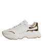Dolce & Gabbana White Gold DAYMASTER Leather Sneakers Shoes