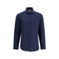 Brunello Cucinelli Blue Cotton Shirt