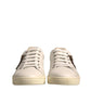 Dolce & Gabbana White Leather Heart Embellished Sneakers Shoes