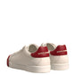 Dolce & Gabbana White Leather Logo Portofino Sneakers Shoes