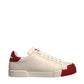 Dolce & Gabbana White Leather Logo Portofino Sneakers Shoes