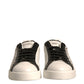 Dolce & Gabbana White Black Leather Crown Milano Sneakers Shoes