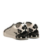 Dolce & Gabbana White Black Leather Crown Milano Sneakers Shoes