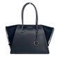 Michael Kors Avril XL Suede Leather Top Zip Satchel Bag Black
