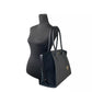 Michael Kors Avril XL Suede Leather Top Zip Satchel Bag Black