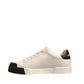 Dolce & Gabbana White Leather Logo Portofino Sneakers Shoes
