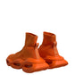 Dolce & Gabbana Orange Slip On Wave Socks Men Sneakers Shoes