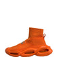 Dolce & Gabbana Orange Slip On Wave Socks Men Sneakers Shoes