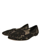 Dolce & Gabbana Black Taormina Lace Slip On Flats Shoes
