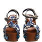 Dolce & Gabbana Multicolor Majolica Embellished Wedge Sandals Shoes