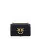 PINKO Black Calf Leather Bos Taurus Shoulder Bag