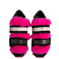 Dolce & Gabbana Black Pink Fur Embellished Sneakers Shoes