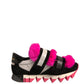 Dolce & Gabbana Black Pink Fur Embellished Sneakers Shoes