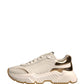 Dolce & Gabbana White Gold Daymaster Low Top Sneakers Shoes