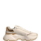 Dolce & Gabbana White Gold Daymaster Low Top Sneakers Shoes