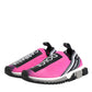 Dolce & Gabbana Fuchsia White Slip On Sorrento Sneakers Shoes