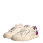 Dolce & Gabbana White Suede Leather Low Top Sneakers Shoes
