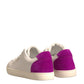 Dolce & Gabbana White Suede Leather Low Top Sneakers Shoes