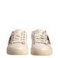 Dolce & Gabbana White Leather Gold Red Heart Sneakers Shoes