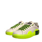 Dolce & Gabbana White Yellow Portofino Leather Sneakers Shoes