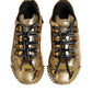 Dolce & Gabbana Gold Stretch Lace Up NS1 Sneakers Shoes