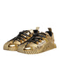 Dolce & Gabbana Gold Stretch Lace Up NS1 Sneakers Shoes
