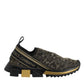 Dolce & Gabbana Gold Glitter Leopard Sorrento Sneakers Shoes