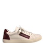 Dolce & Gabbana White Suede Leather Low Top Sneakers Shoes