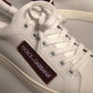 Dolce & Gabbana White Suede Leather Low Top Sneakers Shoes