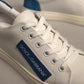 Dolce & Gabbana White Suede Leather Low Top Sneakers Shoes