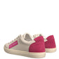 Dolce & Gabbana White Suede Leather Low Top Sneakers Shoes