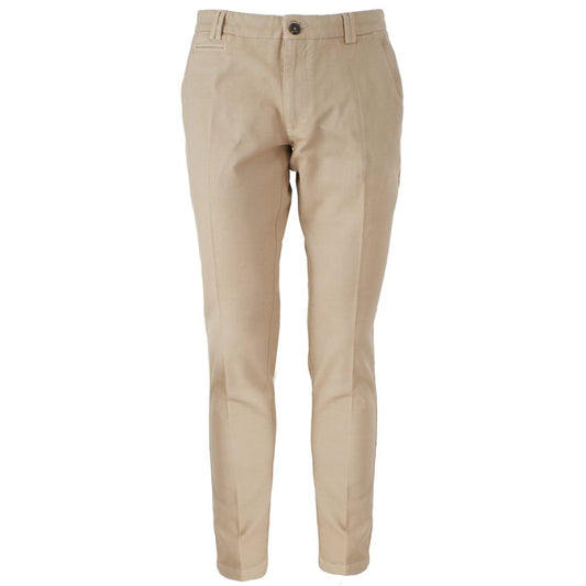 Yes Zee Beige Cotton Jeans & Pant