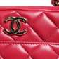 Chanel Pink Seal Matelasse Chain CC Lamb Skin Leather Bag
