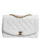 Chanel White Medium Classic DIANA Shoulder Bag Gold Plated Purse