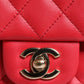 Chanel Pink Matelasse Chain Shoulder Lambskin Purse Mini