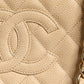 Chanel Beige Caviar De Coco Chain Leather Purse Bag