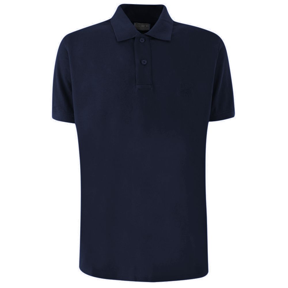 Yes Zee Blue Cotton Men Polo Shirt