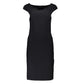 Patrizia Pepe Elegant Black Boat Neck Dress with Wide Straps