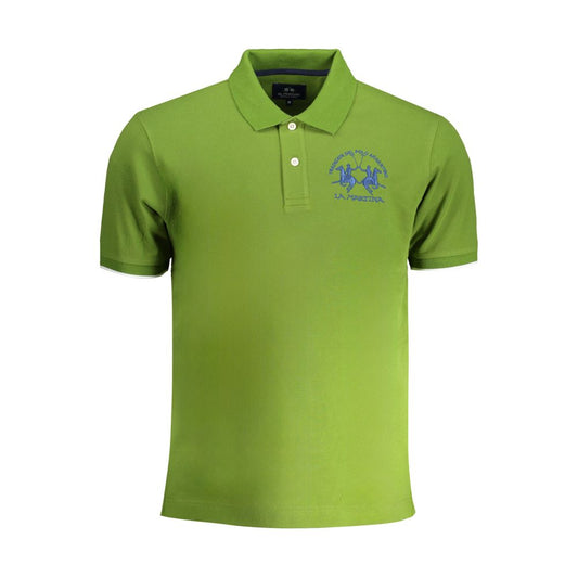 La Martina Green Cotton Polo Shirt