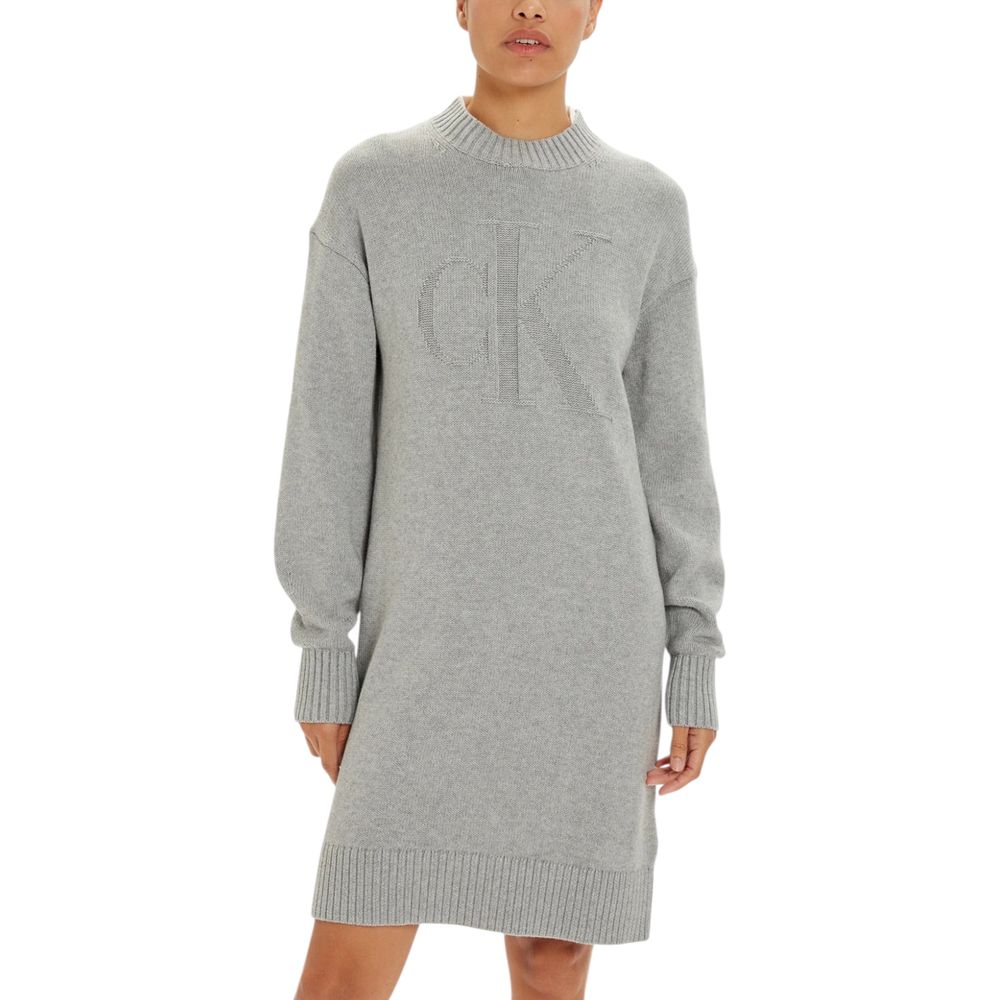 Calvin Klein Jeans Gray Cotton Cotton Dress