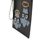 Dolce & Gabbana Black Leather #DGFAMILY Embellished Men Zip Pouch Bag