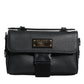 Dolce & Gabbana Black Logo Plaque Leather Buckled Shoulder Crossbody Bag