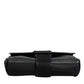 Dolce & Gabbana Black Logo Plaque Leather Buckled Shoulder Crossbody Bag
