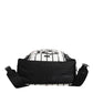 Dolce & Gabbana Black White Vulcano Royal King Print Men Backpack Bag