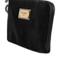 Dolce & Gabbana Black Nylon Logo Plaque Keyring Pouch Clutch Bag