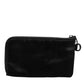Dolce & Gabbana Black Nylon Logo Plaque Keyring Pouch Clutch Bag