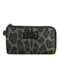 Dolce & Gabbana Green Leopard Leather Logo Plaque Multifunctional Kit Bag