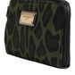 Dolce & Gabbana Green Leopard Leather Logo Plaque Multifunctional Kit Bag