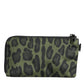 Dolce & Gabbana Green Leopard Leather Logo Plaque Multifunctional Kit Bag