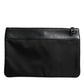 Dolce & Gabbana Multicolor Leopard Jacquard Logo Plaque Men Pouch Bag